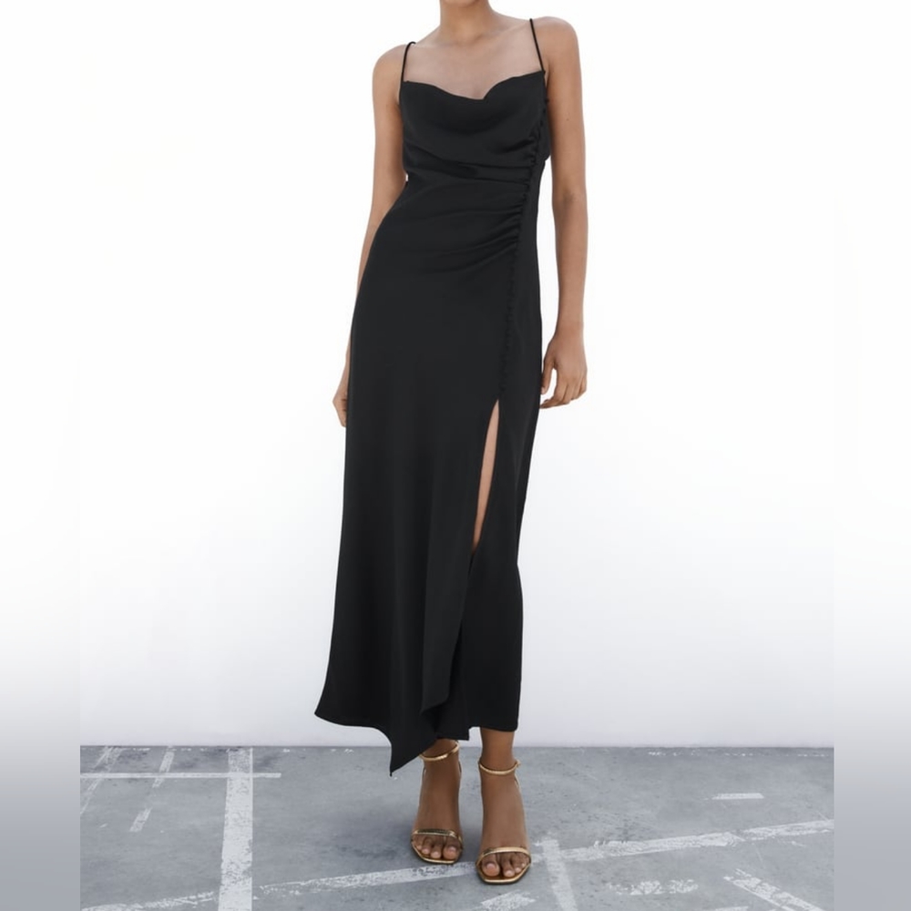 ZARA BUTTONED SLIP DRESS